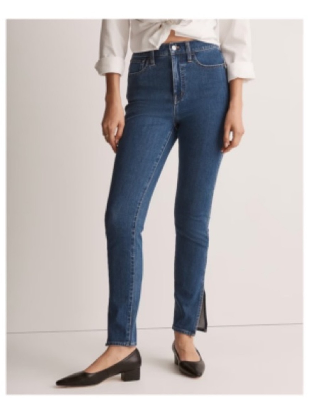NWT* Madewell Slim Ankle Jeans slit hem denim medium wash size 28 jeans